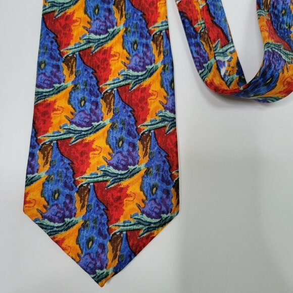 Cocktail Collection 100% Silk Men's Abstract Artsy Festive Tie - Picture 1 of 7